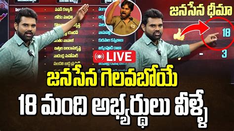 Live జనసేన గెలవబోయే 18 మంది అభ్యర్థులు వీళ్ళే Janasena Will