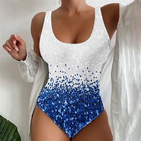 Womens One Piece Swimsuits Fashion New Print Seaside Bikini Swimwear