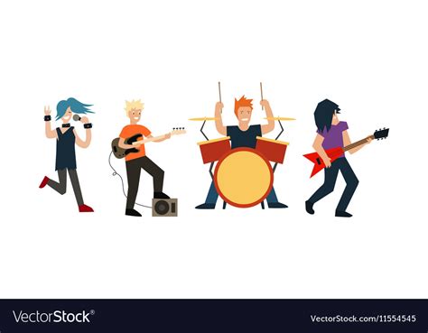 Cartoon rock band Royalty Free Vector Image - VectorStock