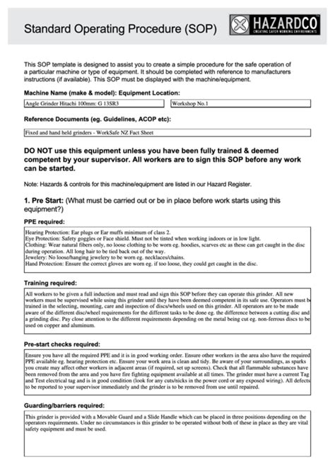 Example Standard Operating Procedure Sop Performatech