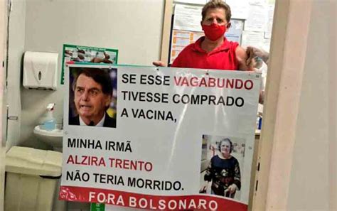 Sued E Prosperidade Homem Se Imuniza E Exibe Banner Chamando Bolsonaro