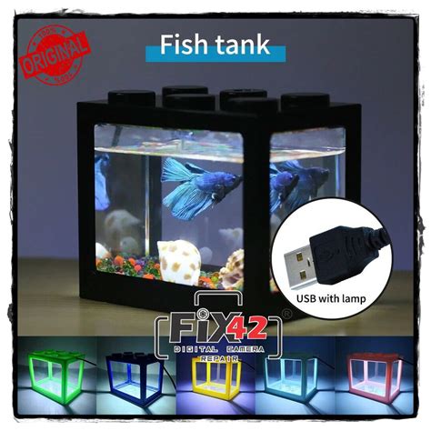 Jual Aquarium Akuarium Mini Ikan Cupang Hias Lego Block With White LED