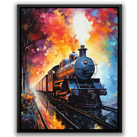 Locomotion Train Painting - Vibrant Train Wall Art - Luxury Wall Art