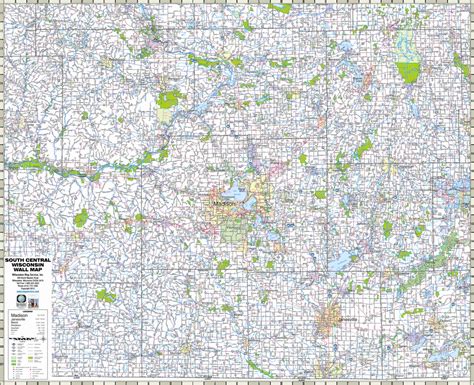 TheMapStore | South Central Wisconsin Highway Wall Map