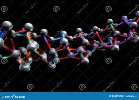 molecular chain   atom  bond visible  high resolution
