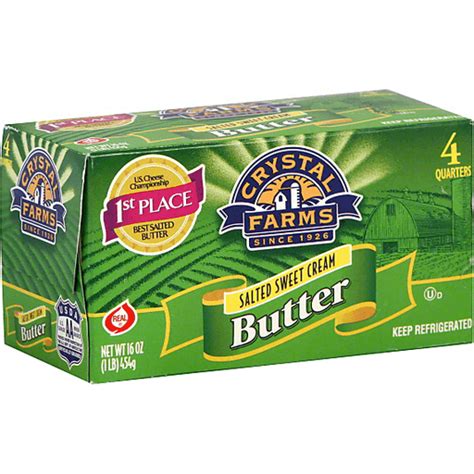 Crystal Farms Butter, Salted, Sweet Cream 4 ea | Salted Butter | Elmer ...