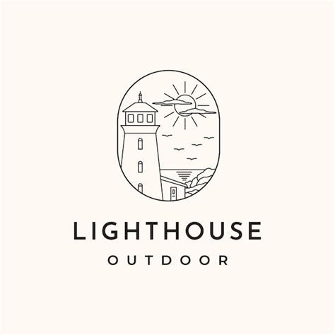 Premium Vector Lighthouse Line Art Logo Vector Minimalist