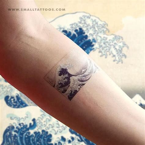 Hokusais The Great Wave Off Kanagawa Temporary Tattoo Set Of 2