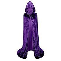 Unisex Full Length Hooded Robe Cloak Long Velvet Cape Cosplay Costume