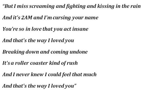 "The Way I Loved You" by Taylor Swift - Song Meanings and Facts