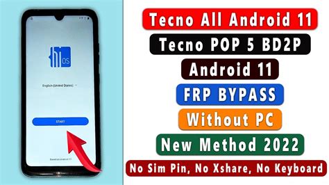 Tecno Pop 5 BD2P FRP Bypass Android 11 Without PC 2022 Tecno Android