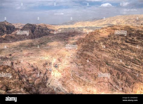 Aerial view of Petra in Jordan Stock Photo - Alamy