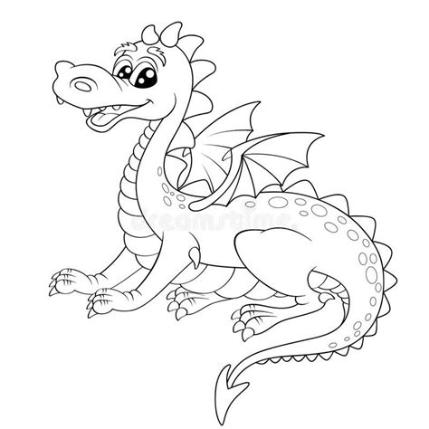 Cute cartoon dragon. Black and white vector illustration for coloring book , #sponsored, #dragon ...