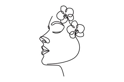 Woman Face Line Art Drawing Graphic By Subujayd · Creative Fabrica