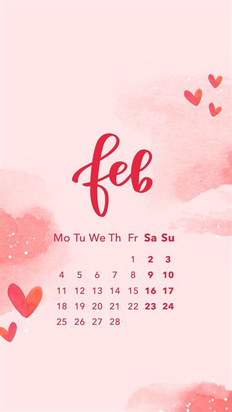 February Calendar | February Mobile Screensaver | Wallpaper ...