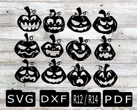 Halloween Pumpkins Svg Halloween Pumpkins Dxf Cnc Pumpkins Plasma