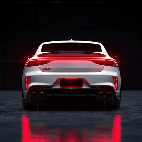 Premium AI Image | the rear end of a white sports car with red leds on ...