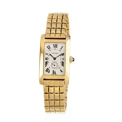 Cartier Orologio In Oro Giallo Kt Tank Americaine Quartz Asta