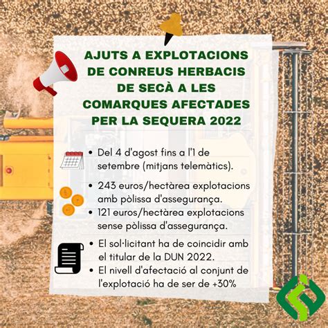 Ajuts Explotacions De Conreus Herbacis De Sec De Comarques Afectades