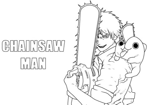 Pochita Y Denji Del Chainsaw Man Para Colorear Imprimir E Dibujar