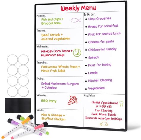 Cinch X Magnetic Weekly Meal Planner For Fridge Convenient