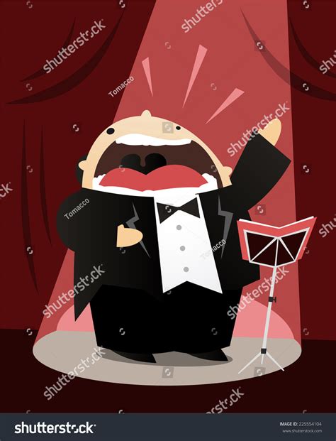 Tenor Opera Singer Cartoon Royalty Free Stock Vector 225554104