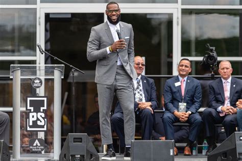 LeBron James speaks at opening of new I Promise School in Akron, Ohio ...