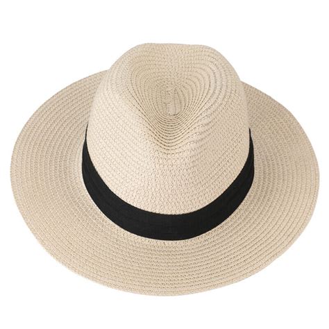 Men Women Straw Jazz Fedora Hat Trilby Cuban Sun Cap Panama Short Brim Summer Us Ebay