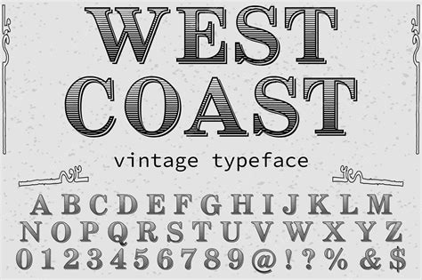 Premium Vector | West coast font typeface