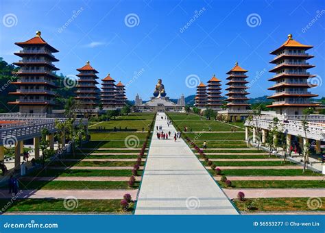 Chinese Temples and Golden Buddha Statue Stock Image - Image of ...