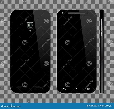 Black Smartphone With Blank Screen Stock Vector Illustration Of Multimedia Mockup 86019839