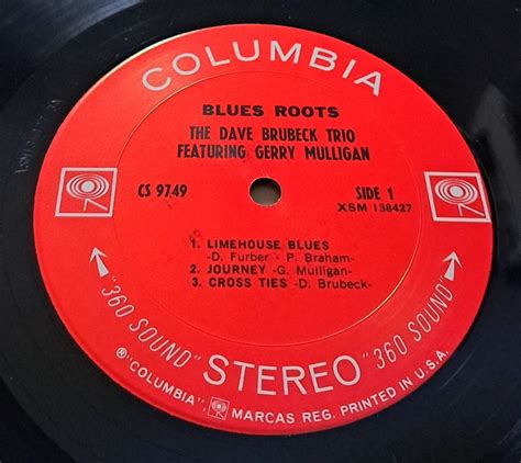 Usオリジナル盤lpマト3a3a Dave Brubeck Trio Featgerry Mulligan『blues Roots