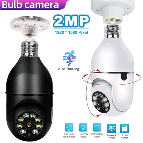 360° 1080P IP E27 Light Bulb Camera, Wi-Fi IR Night Vision Smart Home ...