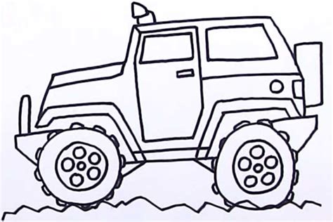 How To Draw A Jeep Step By Step Simple Wrangler Easy