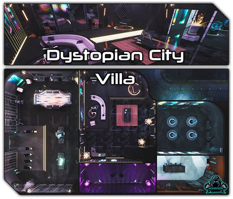 Dystopian City Villa 1080p Cyberpunk Animated Battle Map S0LU7I0N