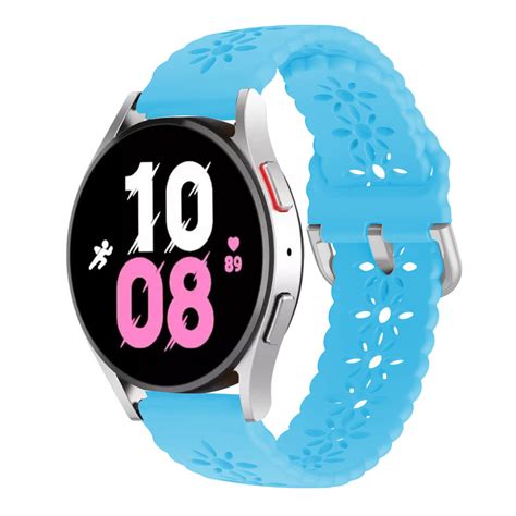 Samsung Galaxy Watch 5 44mm Silikonarmband Mit Muster Hellblau