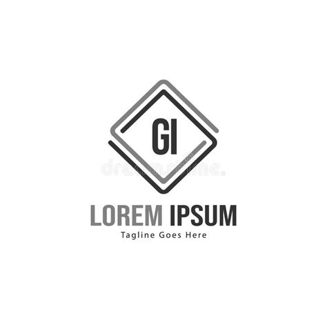 Initial GI Logo Template With Modern Frame Minimalist GI Letter Logo