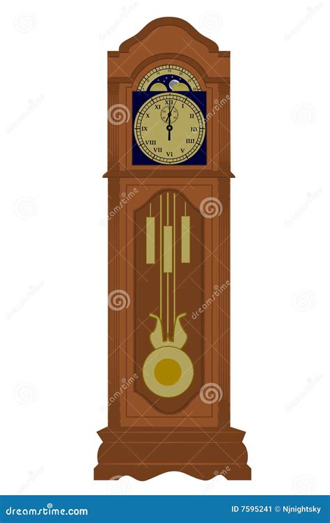 Grandfather clock stock vector. Illustration of roman - 7595241