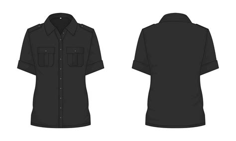 Black Short Sleeve Outdoor Shirt Mockup Front And Back View 21573638