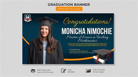 Premium PSD | A banner for a graduation banner that says ...