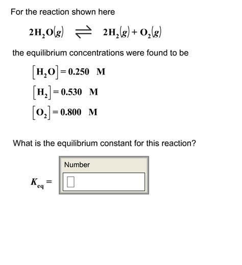 H2o Equation