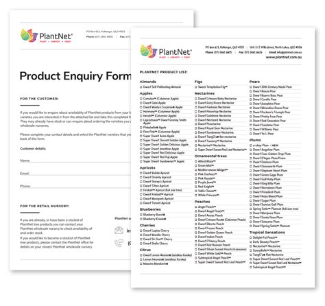 Enquiry Form Plantnet Australia