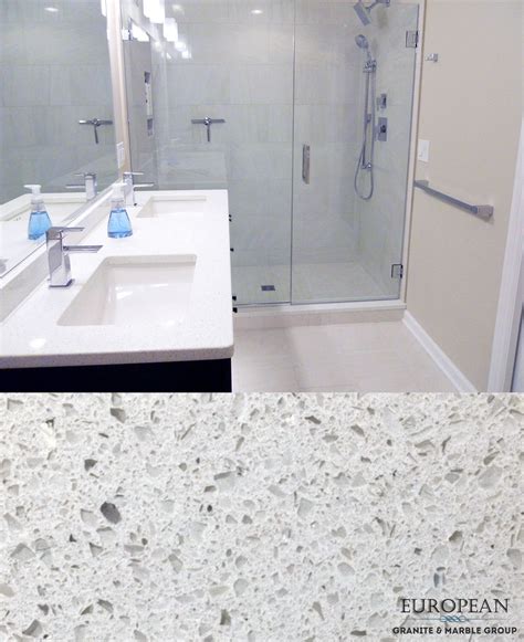 This Sparkling White Quartz Countertop Is A Cool White Tone With An