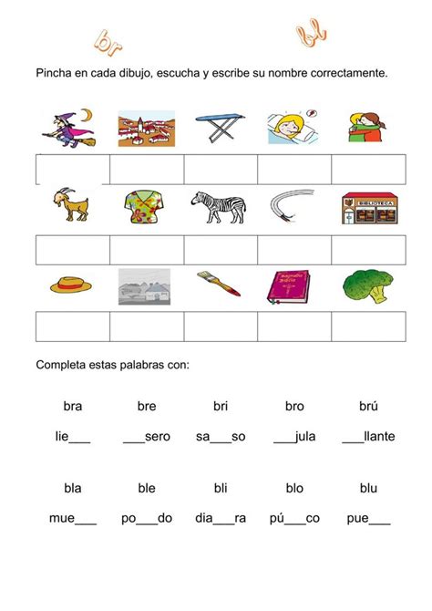 Ficha Online De Silabas Trabadas Para Segundo Puedes Hacer Los