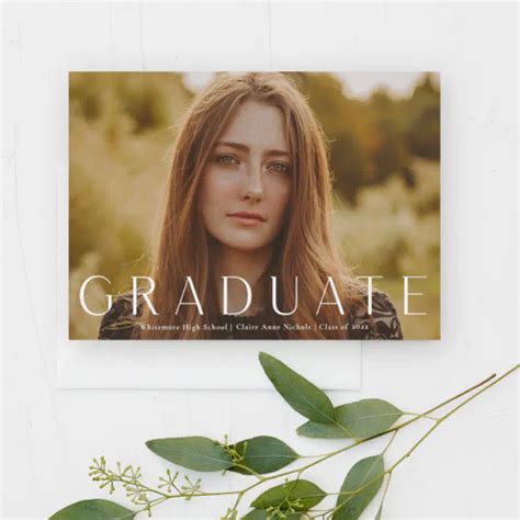 Modern Horizontal Photo Graduation Invitation Zazzle