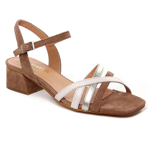 Jb Martin Victoria Camel Or Craie Nu Pied Talon Marron Printemps T