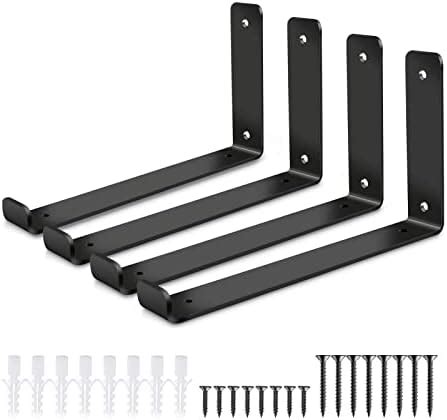 Luckin Inch Metal Shelf Brackets Heavy Duty J Bracket With Lip For