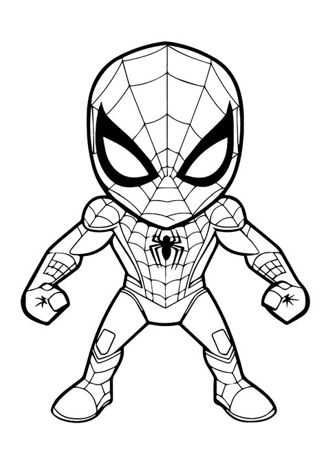 Spider-Man Chibi ready for battle - Spider-Man Coloring Pages for Kids