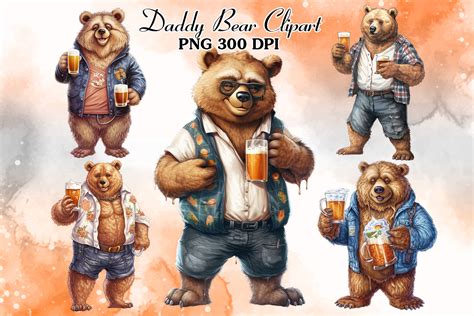 Daddy Bear Sublimation Clipart Bundle Graphic By Cat Lady · Creative Fabrica