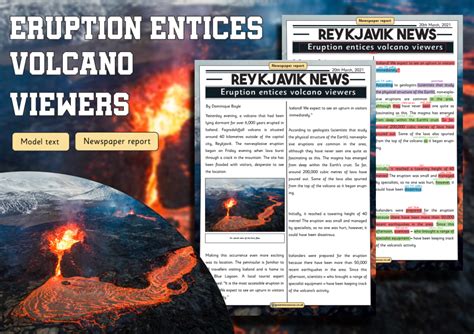 Year 5 Model Text – Newspaper report – Eruption entices volcano viewers ...